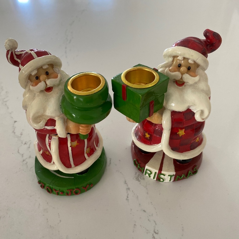 Santa candleholders